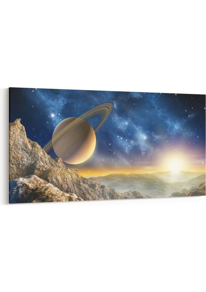 17672YD Uzay Görseli Yatay Dar Kanvas Tablo