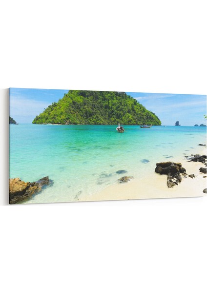 16565YD Kumsal / Sahil Görseli Yatay Dar Kanvas Tablo