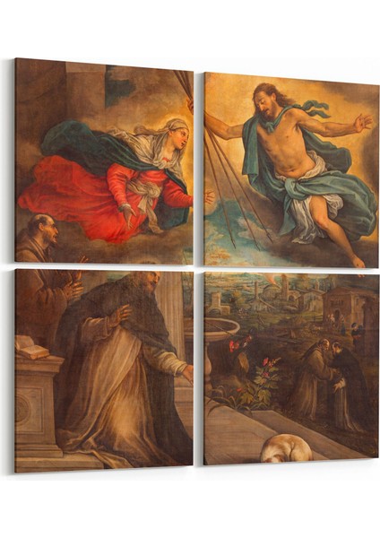 16277K4 Heykel / Sanat Görseli Kare 4'lü Kanvas Tablo