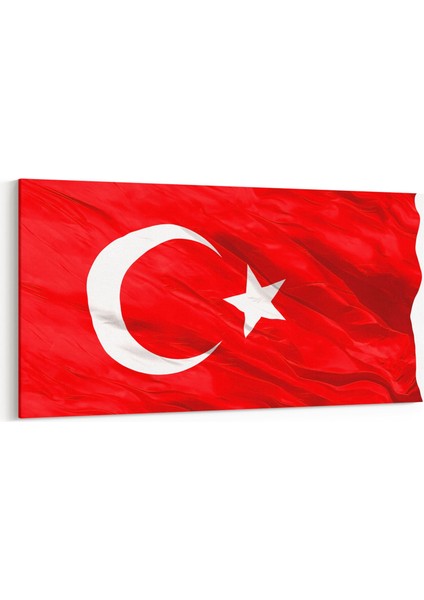 17527YD Türk Bayrağı Görseli Yatay Dar Kanvas Tablo