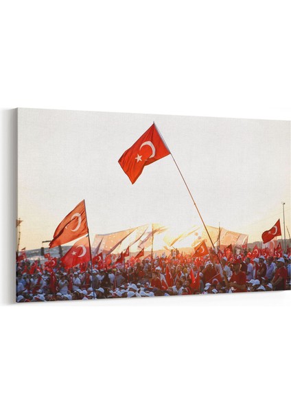 17568Y Türk Bayrağı Görseli Yatay Kanvas Tablo