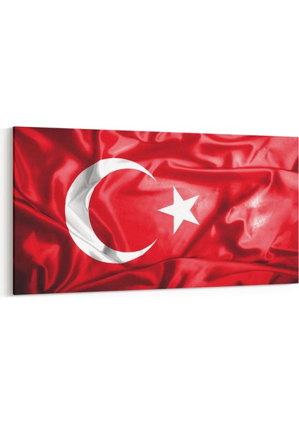 17541YD Türk Bayrağı Görseli Yatay Dar Kanvas Tablo