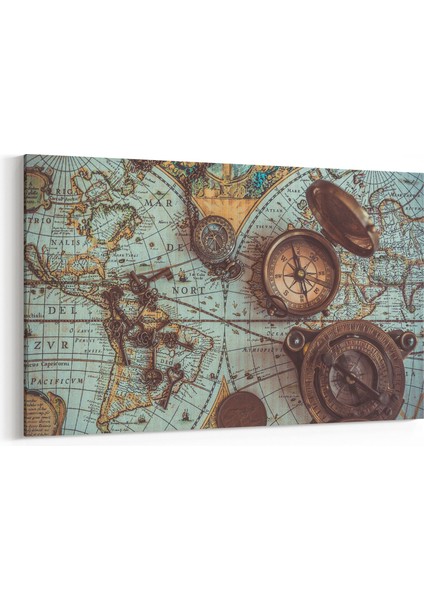 16220Y Harita Görseli Yatay Kanvas Tablo