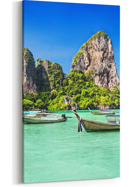 16433DD Kumsal / Sahil Görseli Dikey Dar Kanvas Tablo