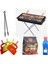 Emaye Mangal+Maşa+Yelpaze+Jel+Kömür Mangal Seti Barbekü Seti Piknik Malzemeleri 1