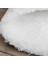 Yuvarlak Peluş Halı Pofuduk Puffy Kaymaz Taban Beyaz 3