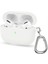 Apple Airpods 3 Için Karabinalı Silikon Koruyucu Kulaklık Kılıfı - Beyaz (Yurt Dışından) 1