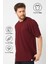 Bordo Basic Erkek Bisiklet Yaka Long Kalıp Kısa Kollu T-Shirt 3