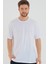 Beyaz Basic Erkek Bisiklet Yaka Long Kalıp Kısa Kollu T-Shirt 1