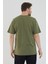 Haki Basic Erkek Bisiklet Yaka Long Kalıp Kısa Kollu T-Shirt 2