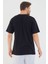 Siyah Basic Erkek Bisiklet Yaka Long Kalıp Kısa Kollu T-Shirt 2