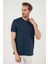 Pamuklu Bisiklet Yaka Basic T Shirt Erkek T Shirt 5902387 3