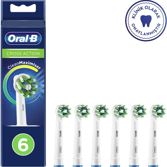 Oral-B Cross Action 6’lı Cleanmaximizer Teknolojili Yedek Fırça Başlığı