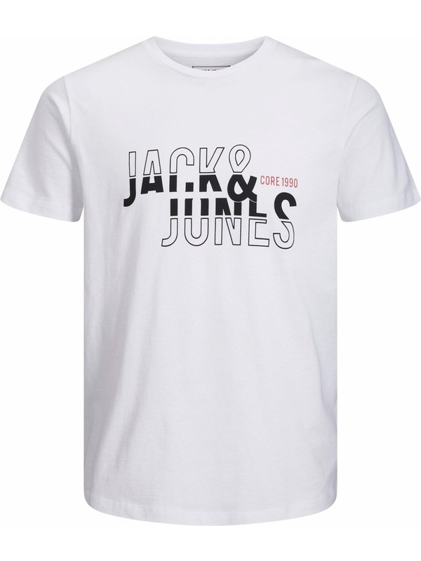 Jack & Jones Bisiklet Yaka Logo Baskılı Tshirt 12201245