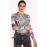Gaia Kadın Çok Renkli Karışık Desen Çıt Çıtlı Vatkalı Bluz