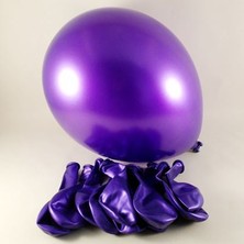 Sidelya Organizasyon 12 Inç Mor Metalik Balon 10'lu Metalik Balon
