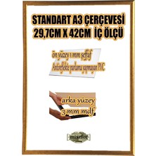 MİXEFOR A3 Çerçeve-Renk ALTIN Arka Yüzey 3mm Mdf-Ön yüzey  Kırılmaz  parlama yapmayan Antireflektif