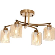 Avonnı AR-60356-4E Eskitme Kaplama Modern Avize E27 Metal Cam 60X30CM