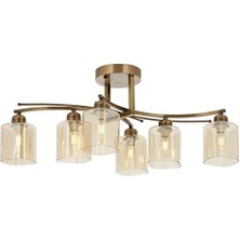 Avonnı AR-60356-6E Eskitme Kaplama Klasik Avize E14 Metal Cam 75X0CM