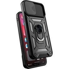 Lionmycase Samsung Galaxy M22 Uyumlu Zırh Kılıf Kamera Lens Sürgülü Koruma Silikon Tank Kılıf