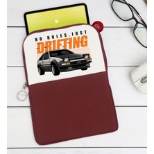 Bk Gift Drifting Tasarımlı Taşınabilir Koruyucu Tablet Kılıfı & Organizer Çanta - Bordo-1