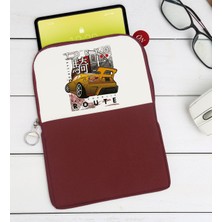 Bk Gift Tokyo Route Tasarımlı Taşınabilir Koruyucu Tablet Kılıfı & Organizer Çanta - Bordo-1