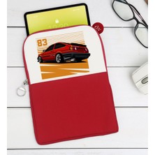 Bk Gift Drift Car Tasarımlı Taşınabilir Koruyucu Tablet Kılıfı & Organizer Çanta - Kırmızı-1