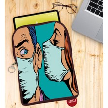 Bk Gift Pop Art Tasarımlı Taşınabilir Koruyucu Tablet Kılıfı & Organizer Çanta - Bordo-14