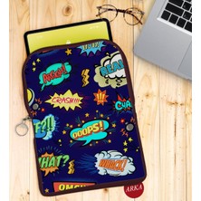 Bk Gift Pop Art Tasarımlı Taşınabilir Koruyucu Tablet Kılıfı & Organizer Çanta - Bordo-3