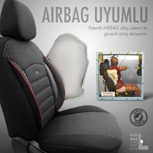 Otom Sport Plus Ekstra Özel Dokulu Oto Koltuk Kılıfı Siyah-Kırmızı