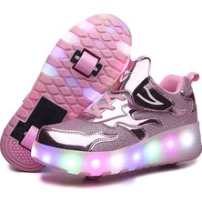 Kın Kız Çocuk LED Işıklı Paten Ayakkabı (Yurt Dışından)