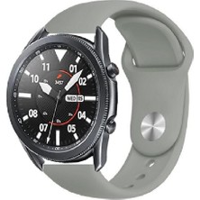 MobaxAksesuar ​​​​samsung Galaxy Watch 46MM Kordon Silikon Spor Kordon Koyu Gri