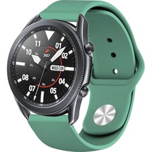 MobaxAksesuar ​​​​samsung Galaxy Watch 3 45MM Kordon Silikon Spor Kordon Su Yeşili