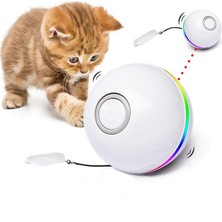 Kedimo Akıllı Etkileşimli Kedi Oyun Topu LED Işıklı 360 Derece Kendinden Döner Oyuncak Top