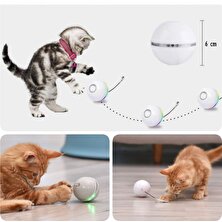 Kedimo Akıllı Etkileşimli Kedi Oyun Topu LED Işıklı 360 Derece Kendinden Döner Oyuncak Top