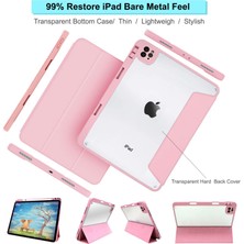 MobaxAksesuar Apple iPad Pro 12.9 6. Nesil 5. Nesil 2021 2022 Kılıf Kalem Bölmeli Şeffaf Case A2378 A2379 A2461 A2462