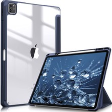 MobaxAksesuar Apple iPad Pro 12.9 6. Nesil 5. Nesil 2021 2022 Kılıf Kalem Bölmeli Şeffaf Case A2378 A2379 A2461 A2462