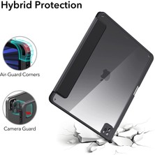 MobaxAksesuar Apple iPad Pro 12.9 6. Nesil 5. Nesil 2021 2022 Kılıf Kalem Bölmeli Şeffaf Case A2378 A2379 A2461 A2462