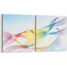 Olla 10130K2Y Abstract Görsel Kare 2'li Yatay Kanvas Tablo