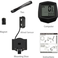 Shopfocus Kilometre Göstergeli LCD Ekranlı Bisiklet Bilgisayarı - Siyah (Yurt Dışından)