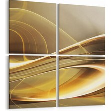 Olla 10095K4 Abstract Görsel Kare 4'lü Kanvas Tablo