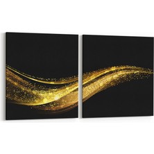 Olla 10196K2Y Abstract Görsel Kare 2'li Yatay Kanvas Tablo