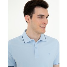 Pierre Cardin Erkek Açık Mavi Slim Fit Polo Yaka Basic Tişört 50252448-VR003