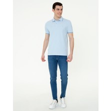 Pierre Cardin Erkek Açık Mavi Slim Fit Polo Yaka Basic Tişört 50252448-VR003