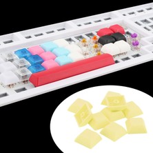 10 Parça 1u Şeffaf Keycaps Dıy Kiraz Mx Switches Için Dıy Anahtar Kapaklar Sarı Sarı