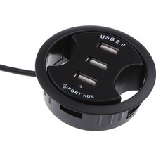 3 Port USB 2.0 Hub Pc Bilgisayar Grommet Kablosu Düzenli Delik Kapak Montajı