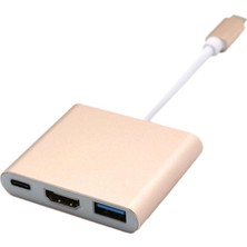 Tip C USB 3.1 Usb-C 4K HDMI Usb3.0 Adaptörü MacBook Altın Için 1 Hub