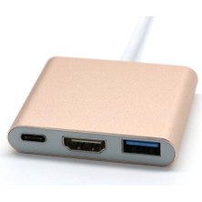 Tip C USB 3.1 Usb-C 4K HDMI Usb3.0 Adaptörü MacBook Altın Için 1 Hub