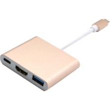 Tip C USB 3.1 Usb-C 4K HDMI Usb3.0 Adaptörü MacBook Altın Için 1 Hub