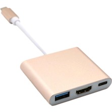 Tip C USB 3.1 Usb-C 4K HDMI Usb3.0 Adaptörü MacBook Altın Için 1 Hub